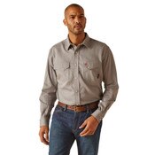 Ariat FR Solid Classic Fit Snap Work Shirt in Silver Fox